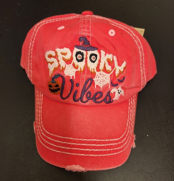 Spooky Vibes Halloween Cap - Salmon Color - Picture 1 of 5